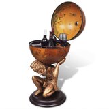 vidaXL globus z barom / stojalo za vino Atlas dizajn 42x42x85 cm | Shoptok.si