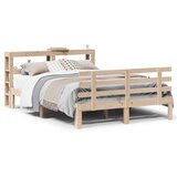 Maison Chic Posteljni okvir - Dvoposteljna postelja - Zakonska postelja z vzglavjem 160x200 cm trdna borovina, (21692537) | Shoptok.si
