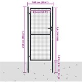  Vrtna vrata od mrežastog čelika 100x200 cm, siva | shoptok.hr