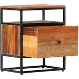 The Living Store Nočna omarica 40x30x50 cm trden predelan les in jeklo - Nočna Omarica, (21421802) | Shoptok.si