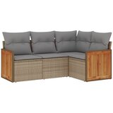  The Living Store Vrtna sedežna garnitura 4-delna z blazinami bež poli ratan - Vrtna Sedežna Garniture, (21461324) | Shoptok.si