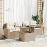 vidaXL 5-dijelni vrtni set sofa s jastucima bež od poliratana | shoptok.hr