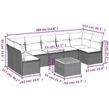  8-dijelni set vrtnih sofa od poliratana s jastucima crni | shoptok.hr