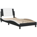  The Living Store Posteljni okvir z vzglavjem črn in bel 90x190 cm umetno usnje - Posteljni Okvir, (21529245) | Shoptok.si