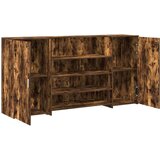  Sprejemna miza dimljeni hrast 200x50x103,5 cm inženirski les | Shoptok.si