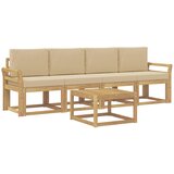 vidaXL Zunanja garnitura za sedenje z blazino 5 pcs Bela in bež, (5000282164) | Shoptok.si