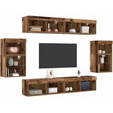  Set TV komoda S LED lampica 8 pcs Staro drvo Konstruirano drvo | shoptok.hr