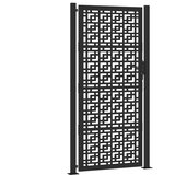  Vrtna vrata crna 100x200 cm čelična križna konstrukcija | shoptok.hr