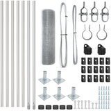 vidaXL Set ograjnih stebrov Set 2 Pocinkano jeklo 10 x 0.5 m | Shoptok.si