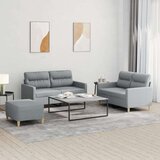 vidaXL 3-dijelni set sofa s jastucima svjetlosivi od tkanine | shoptok.hr