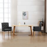 vidaXL Jedilni stol z naslonjali za roke sivo blago | Shoptok.si