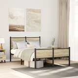 Maison Chic Kovinski Posteljni okvir - Dvoposteljna postelja - Zakonska postelja brez vzmetnice sonoma hrast 120x190 cm, (21694626) | Shoptok.si