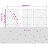vidaXL Hexagonalna ograja Zelena 1x10 m Jeklo, Stebri za ograje s osnovnimi ploščicami 7 kos Ø32mm 110cm Cinkano jeklo | Shoptok.si