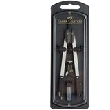 Faber-Castell Faber-Castell: Komplet šestil z hitrim nastavljanjem – 3-delni, srebrne barve z univerzalnim adapterjem | Shoptok.si