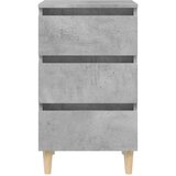  Noćni ormarići s drvenim nogama 2 kom boja betona 40x35x69 cm | shoptok.hr