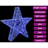  3D Zvijezda s 50 LED svjetlima Plava 55 x 53.5 x 10 cm Akril | shoptok.hr