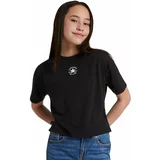 Converse Otroška bombažna kratka majica črna barva
