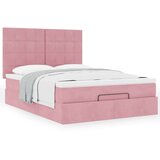  Otomanski krevet s madracima ružičasti 140x200 cm baršun | shoptok.hr