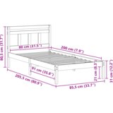  Krevetna konstrukcija Smeđa 160 cm x 200 cm Masivna borovina | shoptok.hr