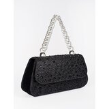 Shelvt Black small sequin bag with silver handle | Shoptok.si