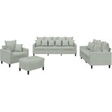  4-dijelni set sofa s jastucima svjetlosivi baršunasti | shoptok.hr