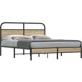 Maison Chic Posteljni okvir - Dvoposteljna postelja - Zakonska postelja brez vzmetnice 160x200 cm dim. hrast inž. les-J3202, (21774100) | Shoptok.si
