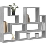  Zidna polica siva boja betona 96x12x64 cm konstruirano drvo | shoptok.hr