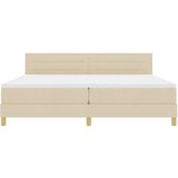  Box Spring postelja z vzmetnico Kremna 200x200 cm Tkanina, (22080892) | Shoptok.si