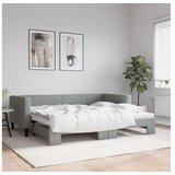 vidaXL Izvlečna dnevna postelja svetlo siva 90x190 cm blago Cene