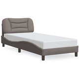 vidaXL Okvir za krevet s uzglavljem smeđesivi 90x190 cm od tkanine | shoptok.hr