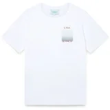 Majice s kratkimi rokavi GRADIENT SQUARE PRINTED T-SHIRT WHITE Bela