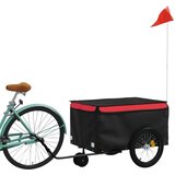 Prikolica za bicikl crno-crvena 30 kg željezna | shoptok.hr
