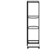  Stalak za cvijeće s 4 kata i kotačima 44x23x80 cm crni željezni | shoptok.hr