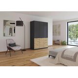 Modern Living Omara Za Oblačila Max, Temno Siva, Barva Hrasta | Shoptok.si