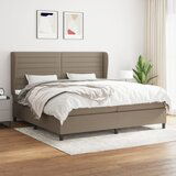 The Living Store Box spring postelja z vzmetnico taupe 200x200 cm blago - Box Spring Postelja, (21457927) Cene