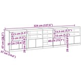  polica z LED lučmi star les 283x37x67 cm predelan les | Shoptok.si