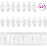  Božićna kuglica s četinicom 40 pcs Bijelo Plastika | shoptok.hr