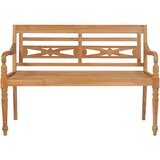 vidaXL Klupa Batavia sa sivim jastukom 120 cm od masivne tikovine | shoptok.hr