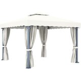  Sjenica sa zastorom 3 x 3 m krem bijela aluminijska | shoptok.hr