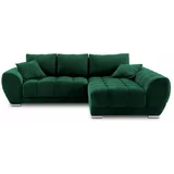 Windsor & Co Sofas zelena raztegljiva sedežna garnitura z žametnim oblazinjenjem Windsor & Co Zofe Nuage, desni kot