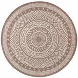 Ragami brown-beige vanjski tepih krug, Ø 160 cm