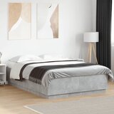 Furnova Posteljni okvir z LED lučkami betonsko siv 160x200 cm inž. les, (21934392) Cene