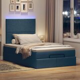 vidaXL Otomanski posteljni okvir z vzmetnico moder 120x200 cm blago Cene