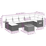  8-dijelni set vrtnih sofa od poliratana s jastucima crni | shoptok.hr