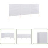  The Living Store 3-panelni vetrobran tkanina 400x120 cm bele barve - Vetrobran, (21742604) Cene