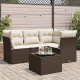 Maison Chic Seti vrtnega pohištva - Vrtna garnitura - Vrtni pohištvo set 5-delna z blazinami rjav poli ratan, (21816954) | Shoptok.si
