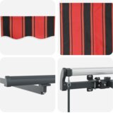 vidaXL Ročna retraktivna tenda z LED Oranžna in Rjava 450x300 cm | Shoptok.si