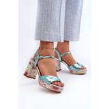 Kesi Women's Floral High Heeled Sandals D&A Blue Cijene