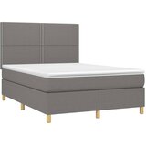  box spring s madracem LED tamnosivi 140x200 cm tkanina | shoptok.hr