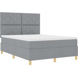 Box LED Box Spring Postelja Svetlo siva 140 x 190 cm blago, (5000127478) | Shoptok.si